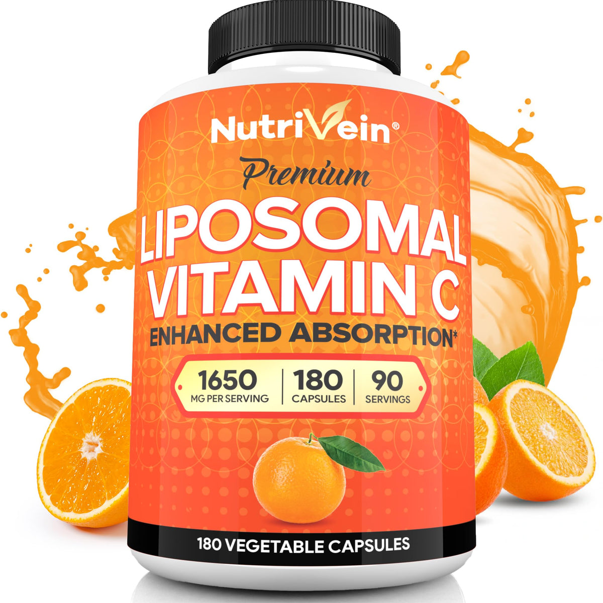 Nutrivein premium liposomal vitamin C bottle highlights high-dose potential for daily support