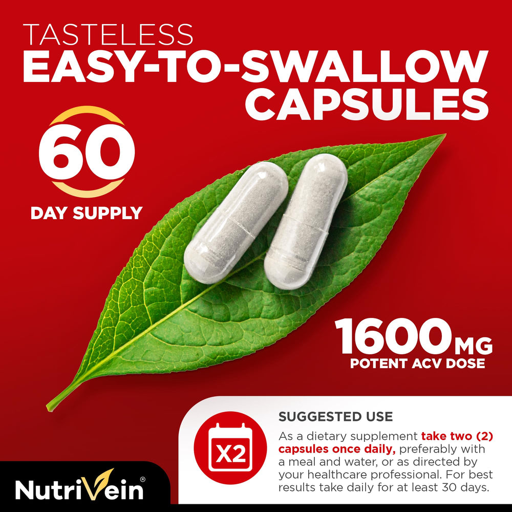 Tasteless, easy-swallow Nutrivein capsules for convenient daily use