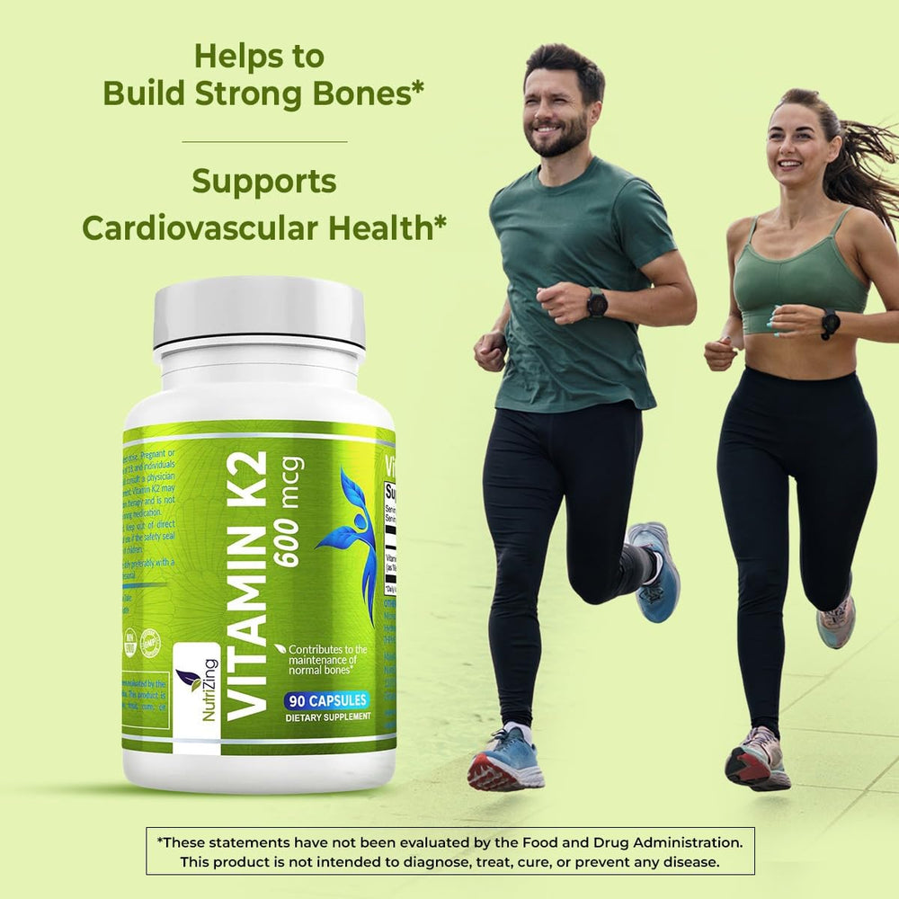 NutriZing K2 MK-7 capsules-closeup highlighting vegan natto-based formula