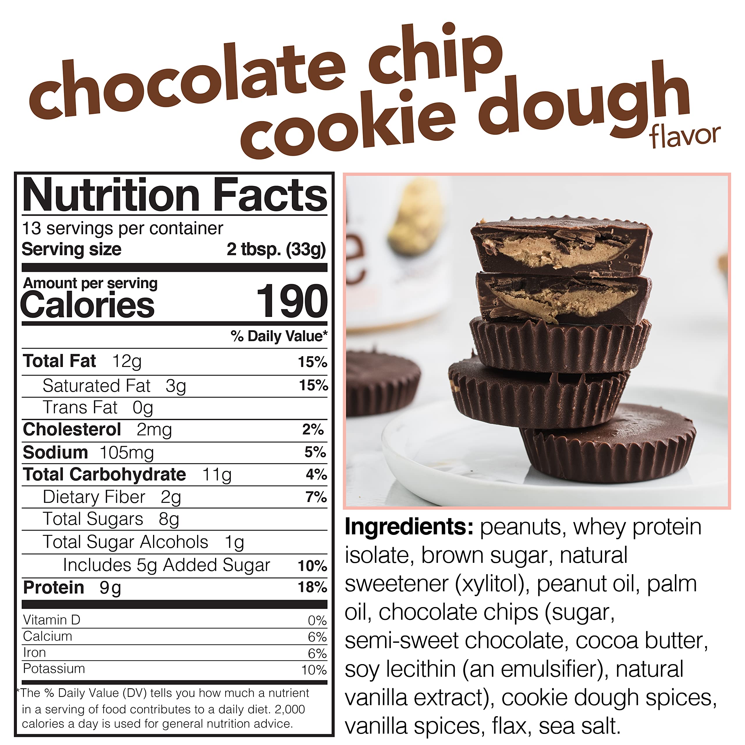 Spoonful of Nuts 'N More cookie dough peanut butter spread ready to enjoy