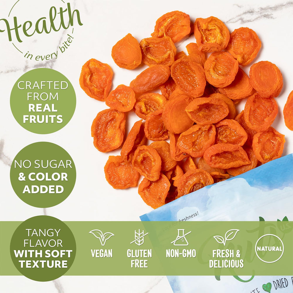 NUTS U.S. apricots on a plate, perfect for a healthy snack plate.