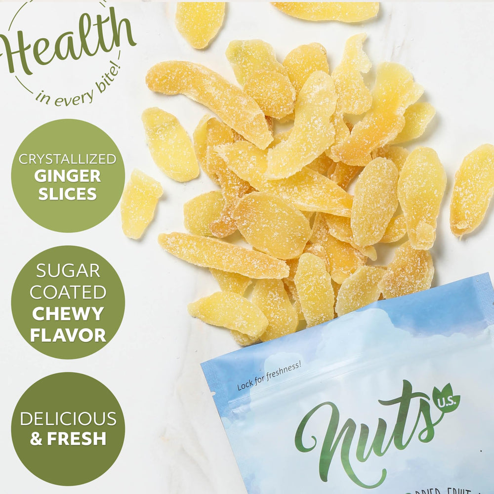 NUTS U.S. ginger slices trail mix idea for flavorful, energy-boosting additions.