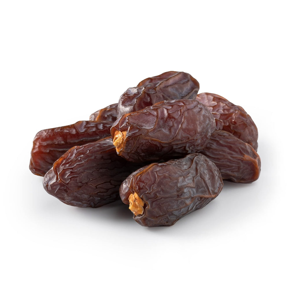 NUTS U.S. Natural Medjool dates in a resealable bag for easy snacking.