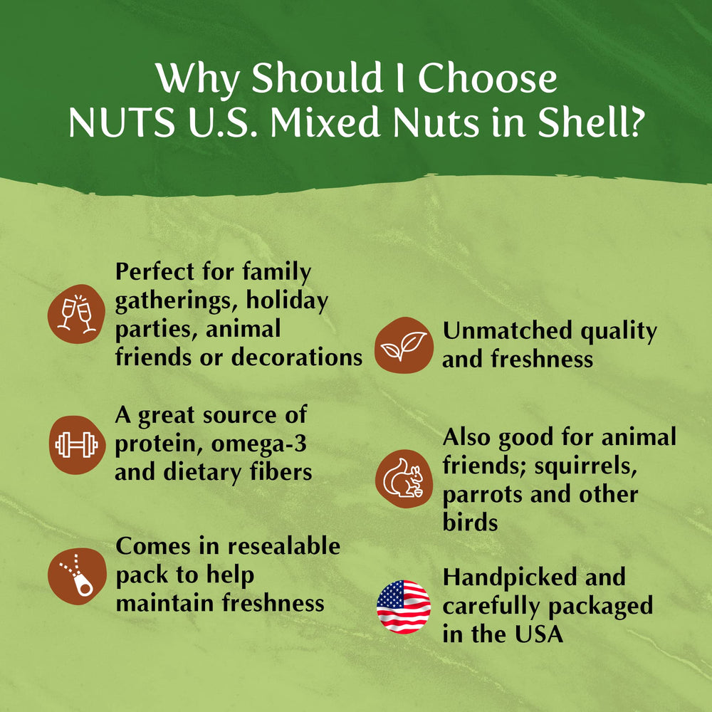 NUTS U.S. no-colors-flavors badge signals clean ingredient profile.