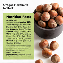 NUTS U.S. Oregon hazelnuts in-shell bag resealable preserving flavor