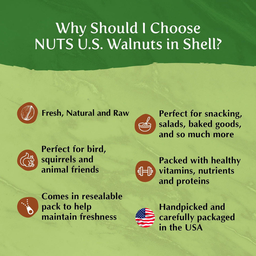 NUTS U.S. Walnuts in Shell California-grown, resealable bag keeps nuts fresh.