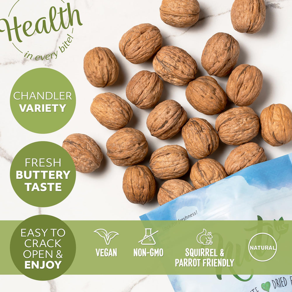 NUTS U.S. Walnuts in Shell Fresh in-shell packaging preserves flavor and crunch.