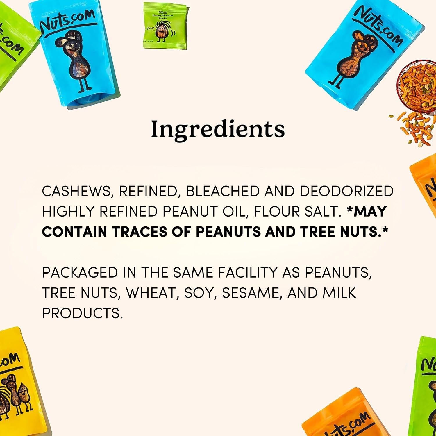Nuts.com cashews serving bowl party with savory flavor
