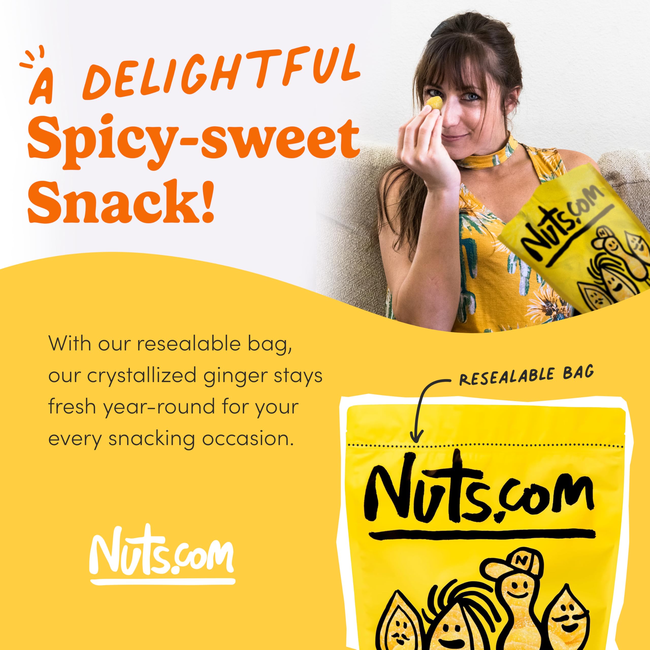 Nutscom crystallized ginger in a dessert setup for baking inspiration.