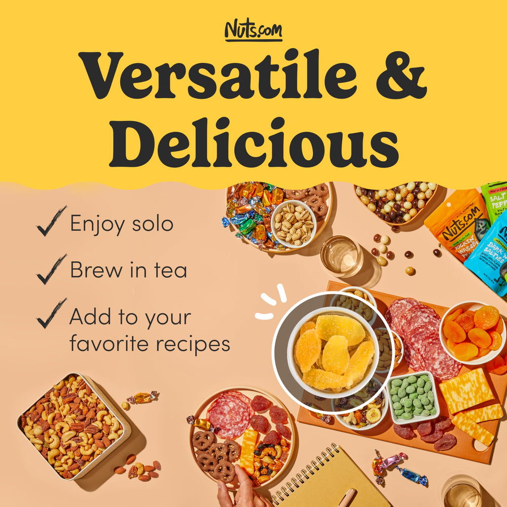 Nutscom crystallized ginger snack bag ideal for travel and snacks.