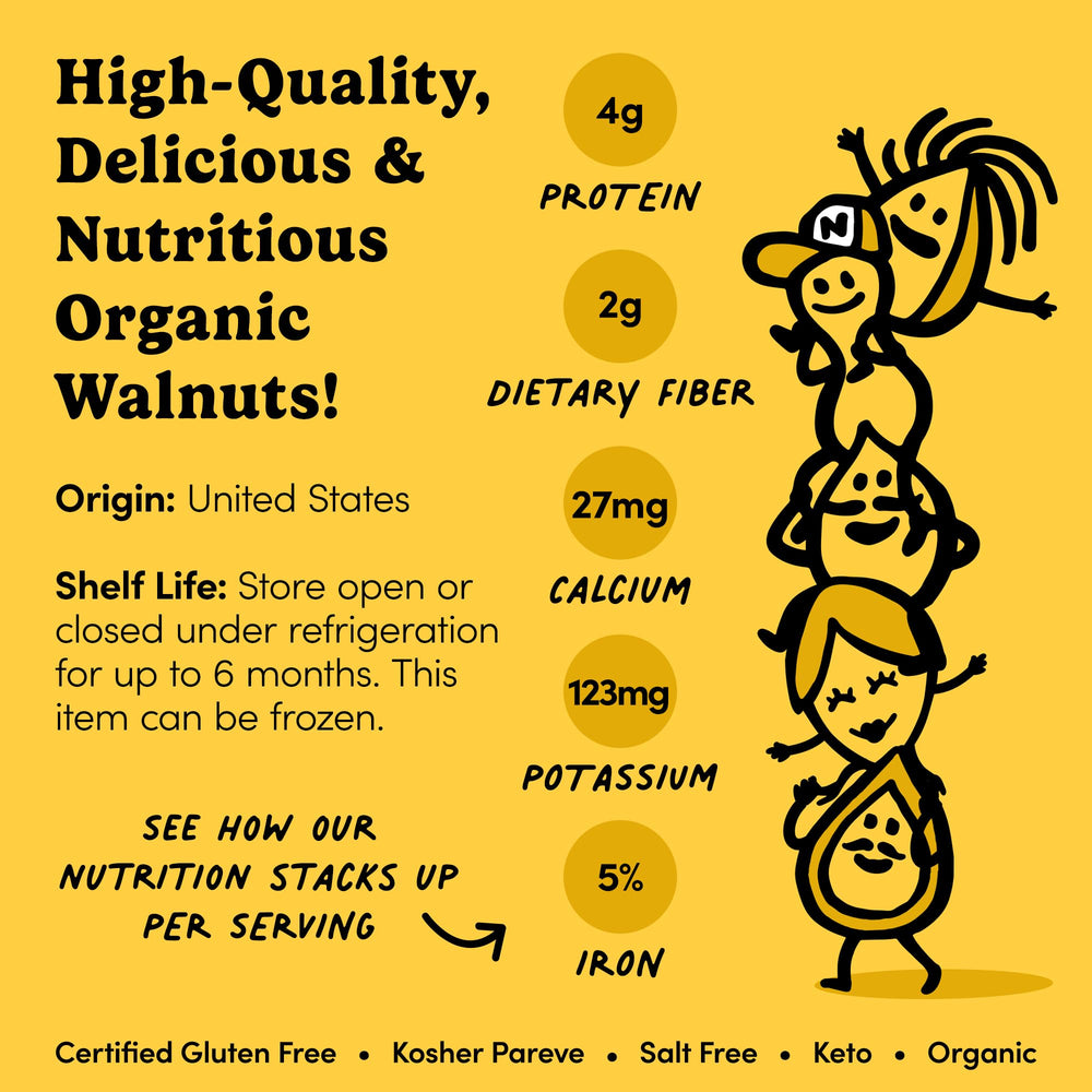 Raw organic walnuts ideal for baking and snacking.