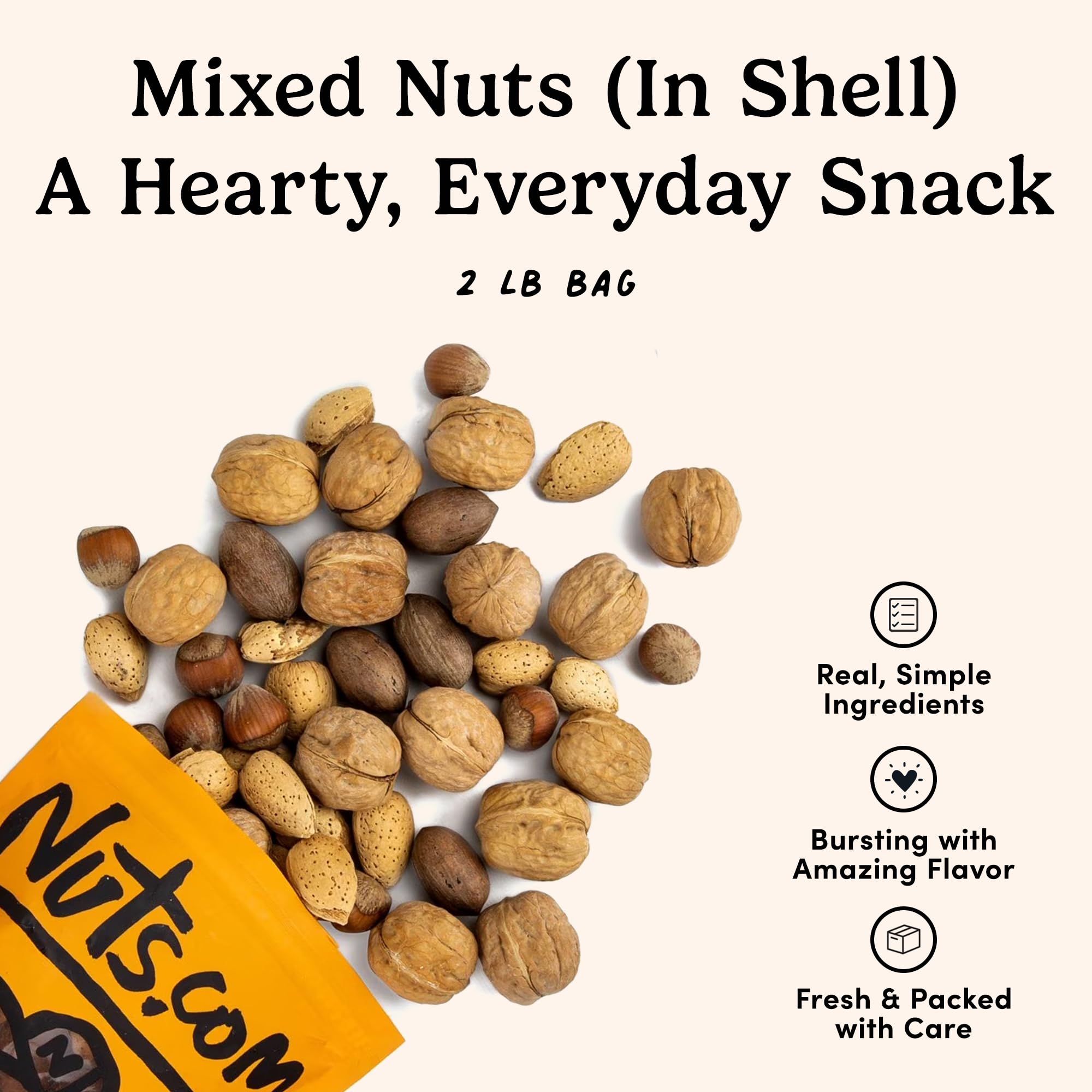 Nuts.com pecans in shell rustic crack for salads and baking.