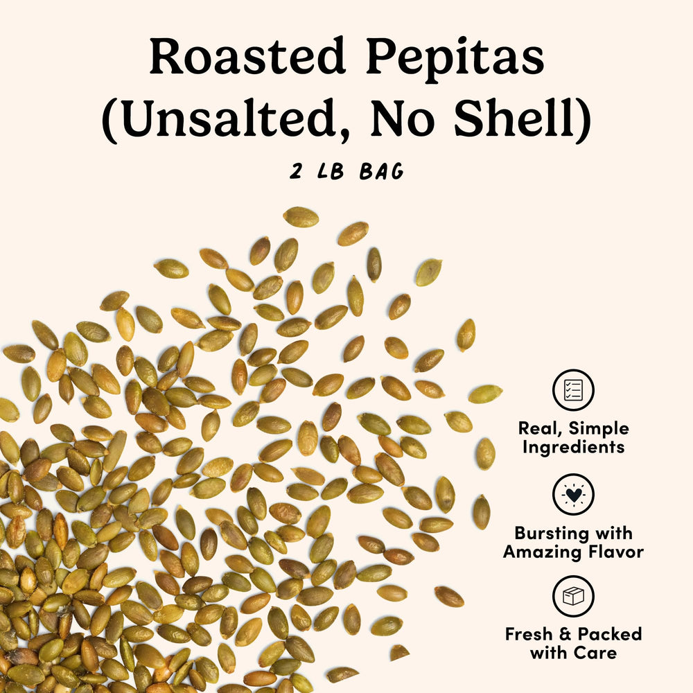 Nuts.com pepitas serving snack, great for kids and adults.