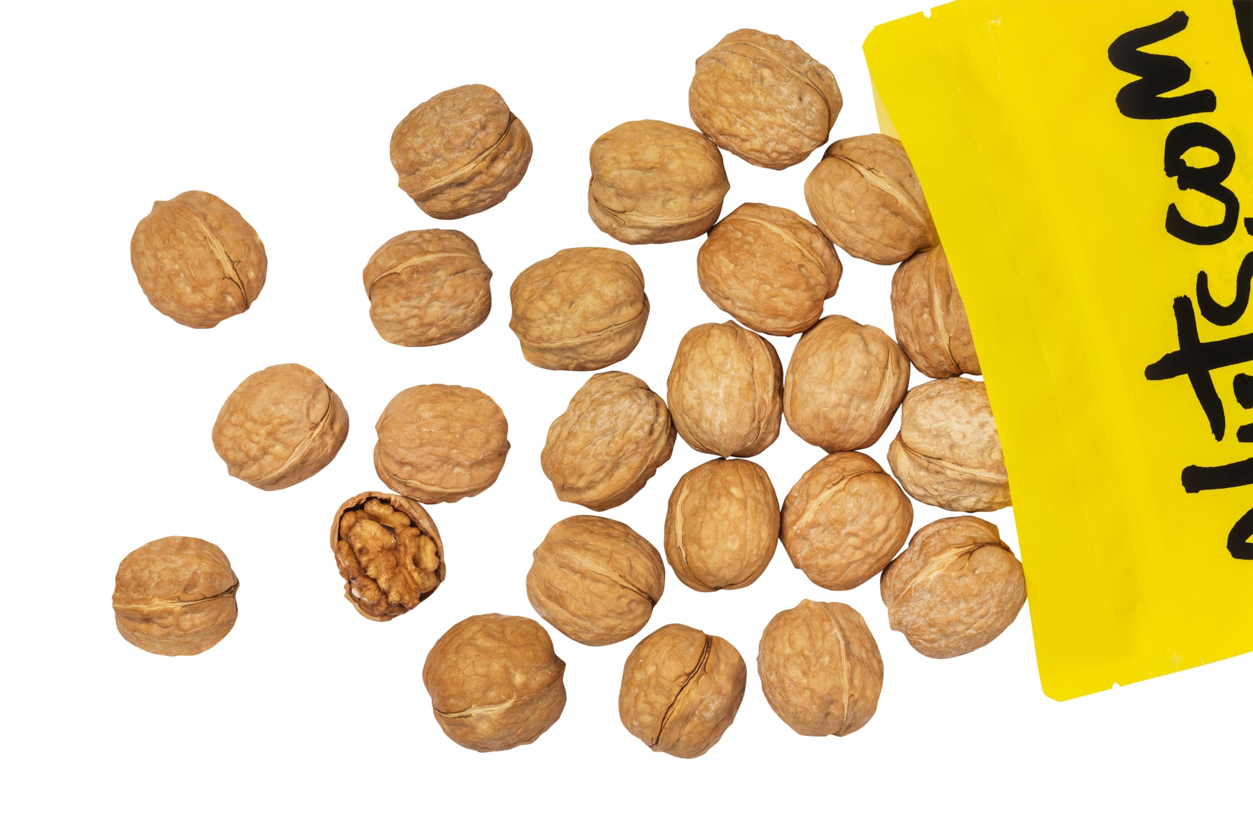 Nuts.com whole walnuts in shell on cutting board ready for cooking