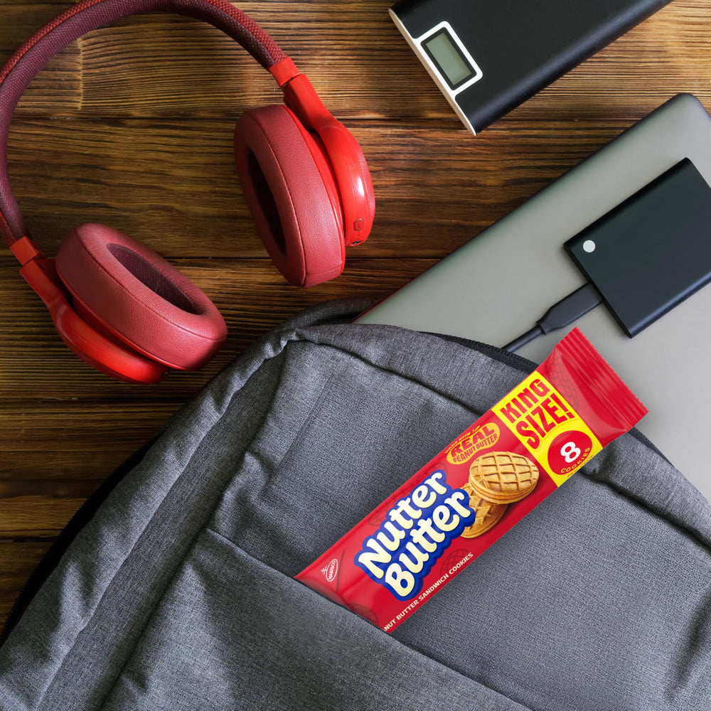 Nutter Butter road-trip snack setup in a tote.