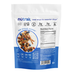 NuTrail Blueberry Cinnamon granola bowl emphasizes fruity crunch in mornings