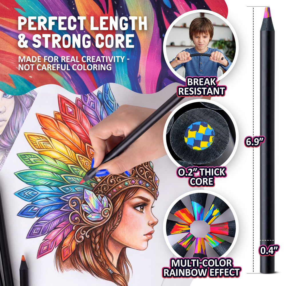 Nutty Toys jumbo rainbow pencils with smooth wood grain for comfortable grip.