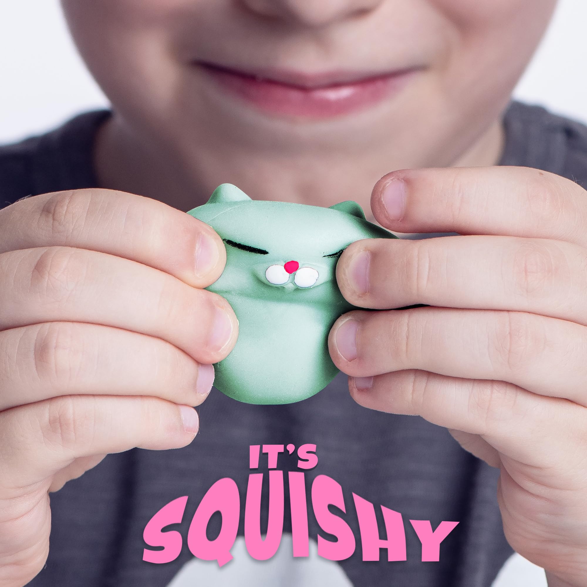 Closeup of Nutty Toys silicone kitties showing soft texture for tactile calm