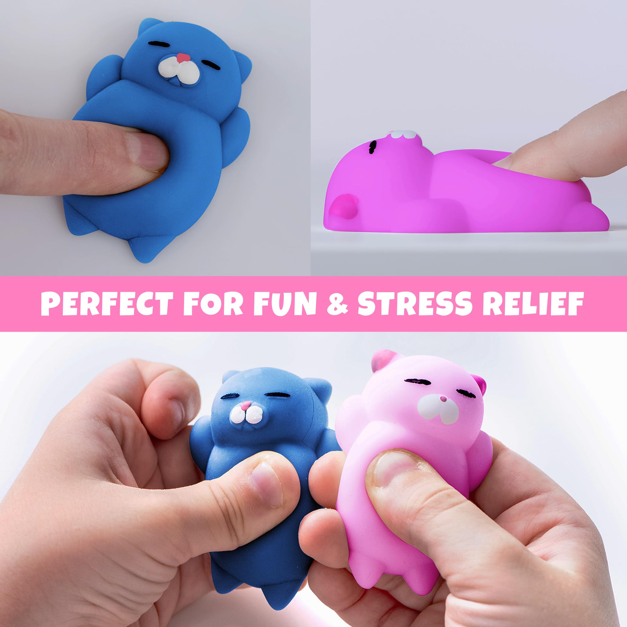 Nutty Toys squishy cat set on desk ready for quick focus breaks