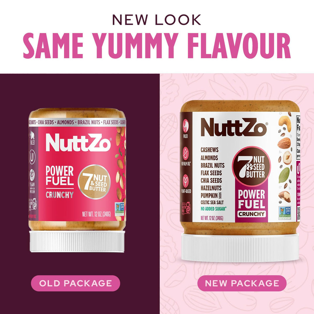 NuttZo crunchy nut blend nourishes busy mornings.