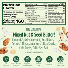NuttZo Keto butter ingredients blend with almonds and coconuts showing seven-nut mix