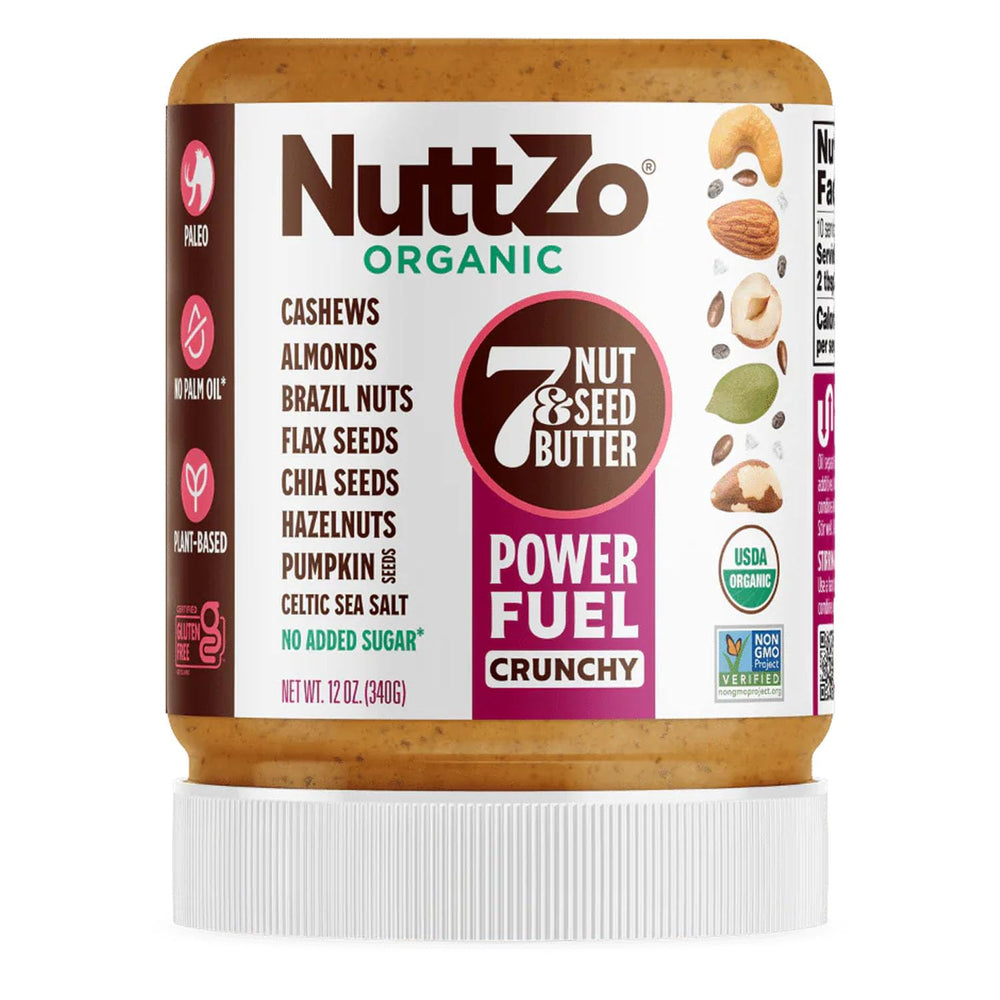 NuttZo Organic Power Fuel seven-nuts-and-seeds butter in crunchy form, perfect for toast and snacks