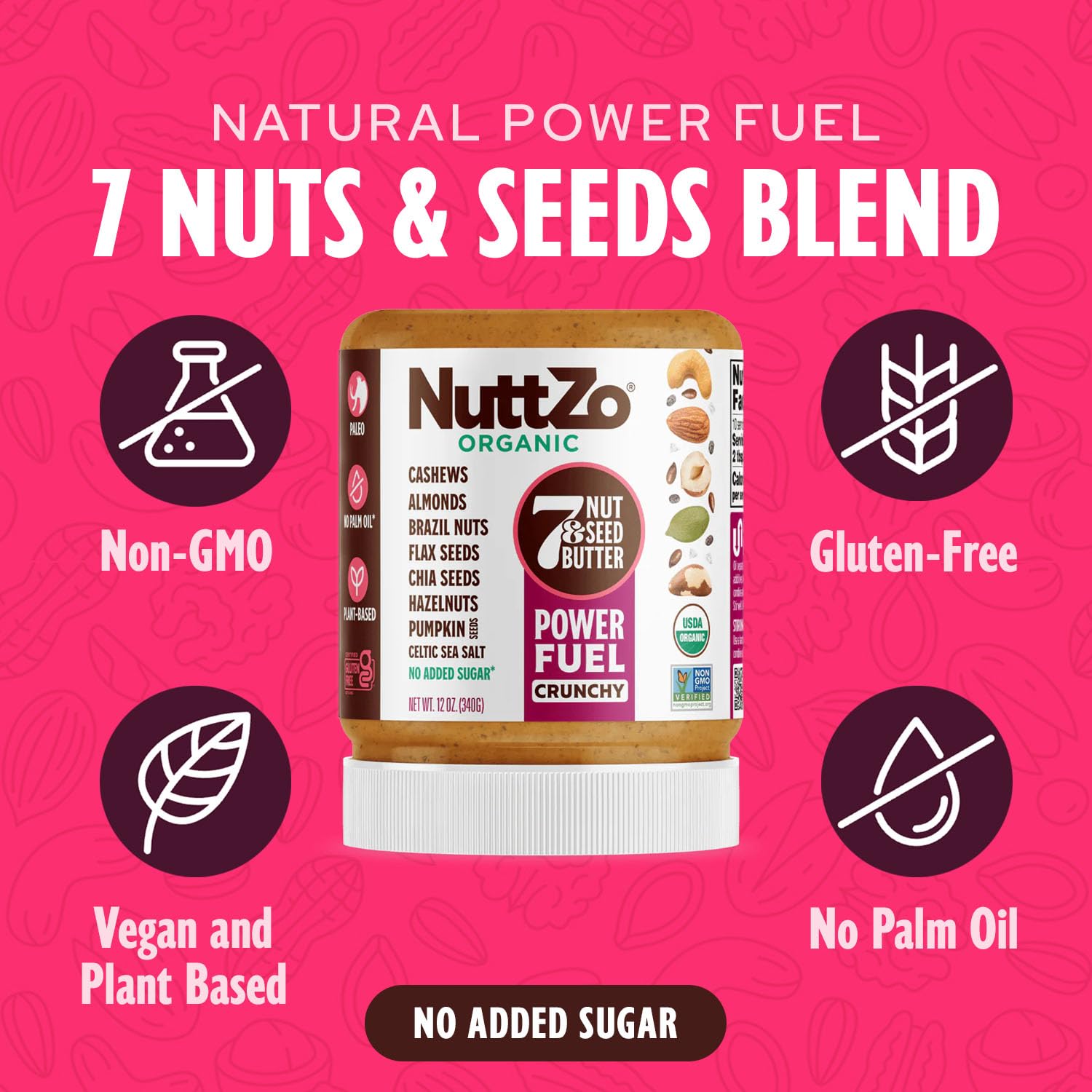 NuttZo crunchy texture with cashews and almonds, ideal for breakfast and bowls