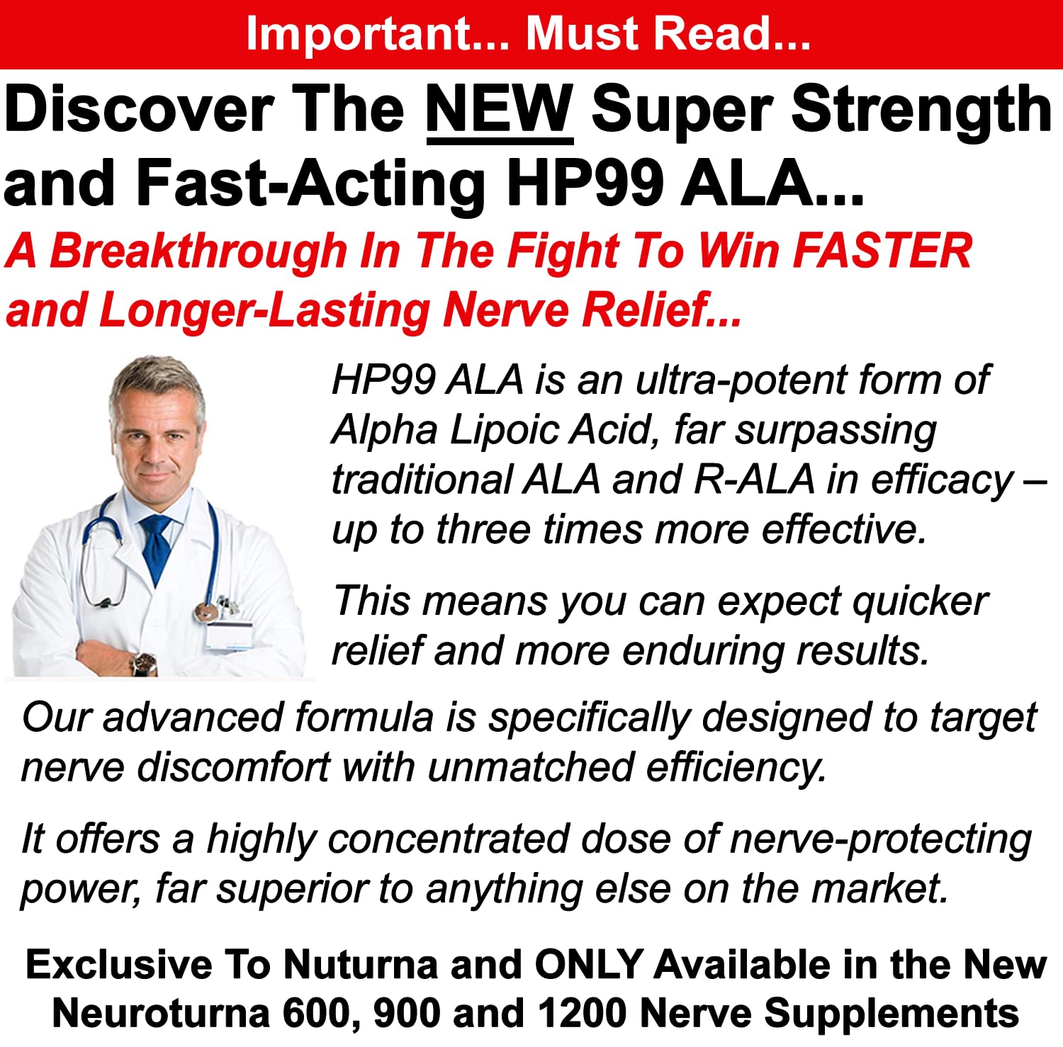 Nuturna 1200 mg ALA daily dose bottle for nerve support