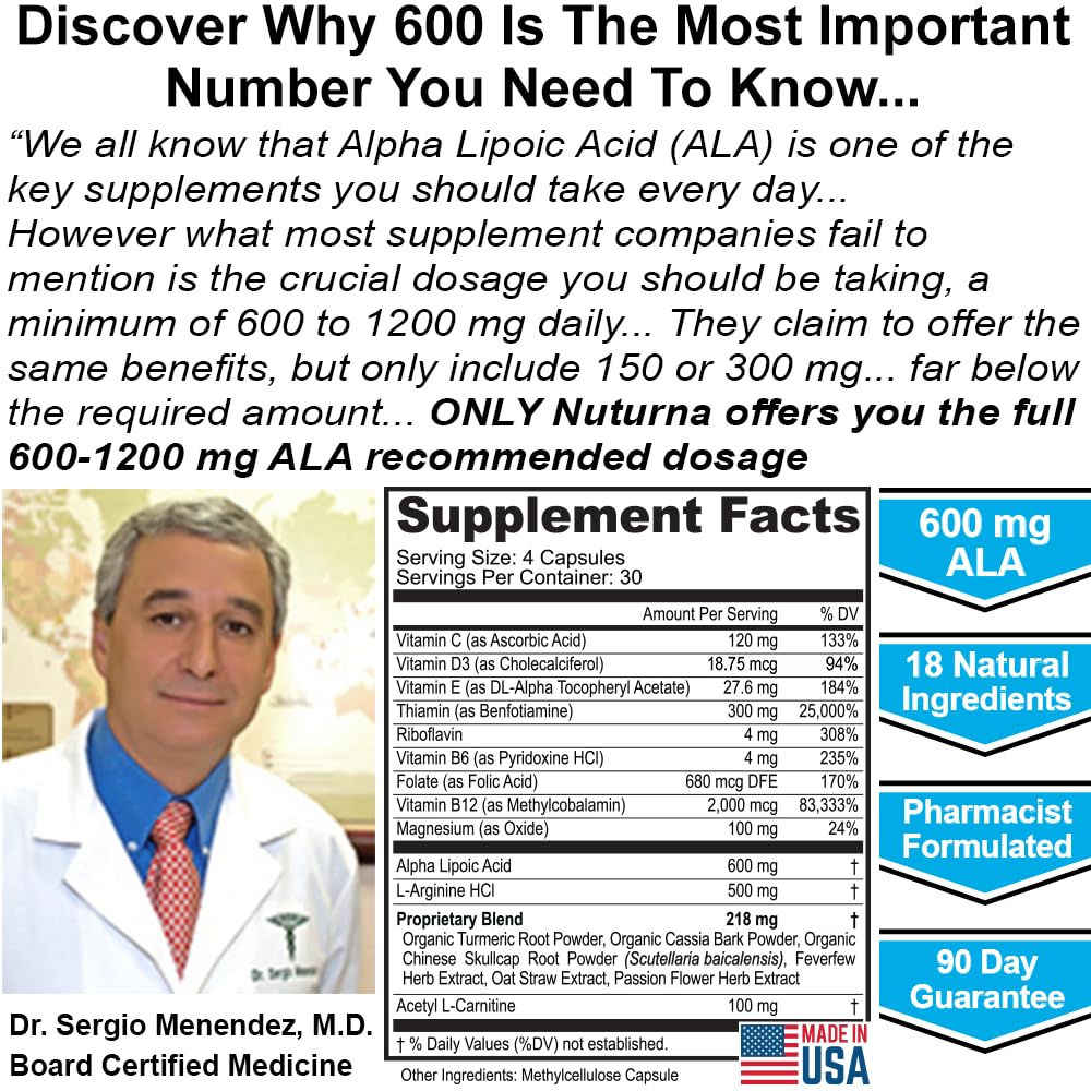 Nuturna Neuroturna label showing nutrition facts and the 18-in-1 blend