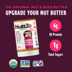NuttZo jar open reveals all-natural ingredients and no added sugar