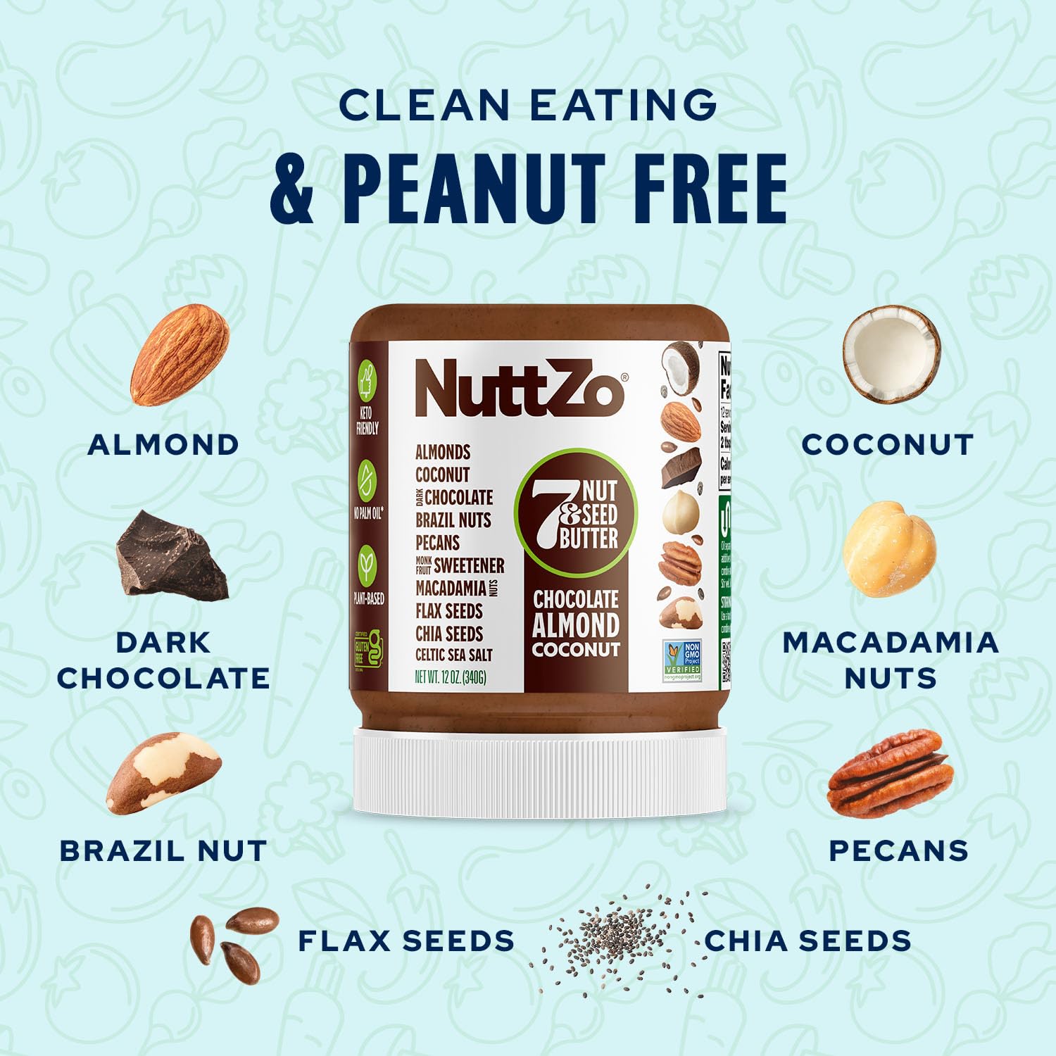 NuttZo Keto on-the-go snack image showing convenient jar for busy days.