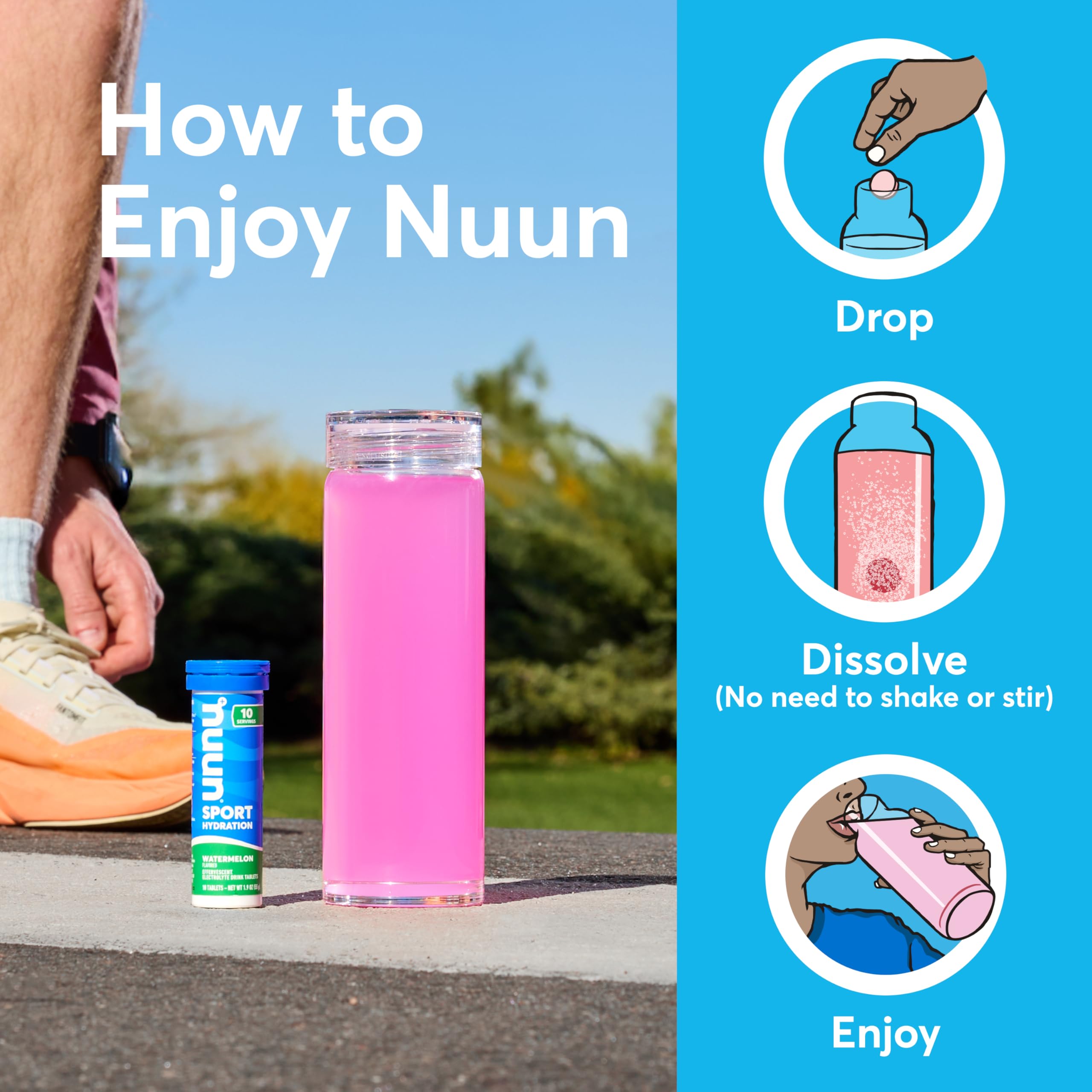 Active user enjoying Nuun during a workout with enhanced hydration options.