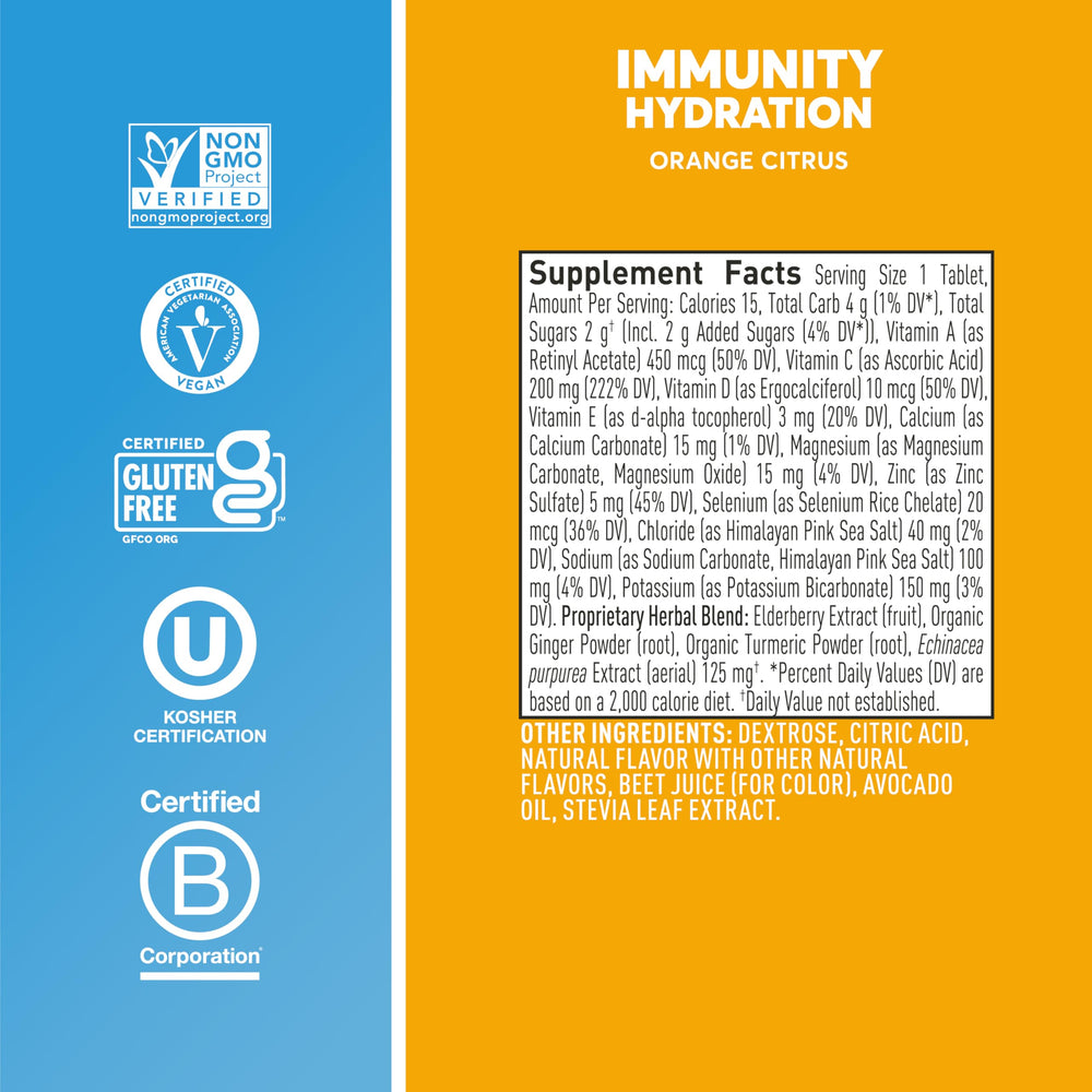 Nuun Immunity ingredients like zinc and vitamin C highlighted for immune-support