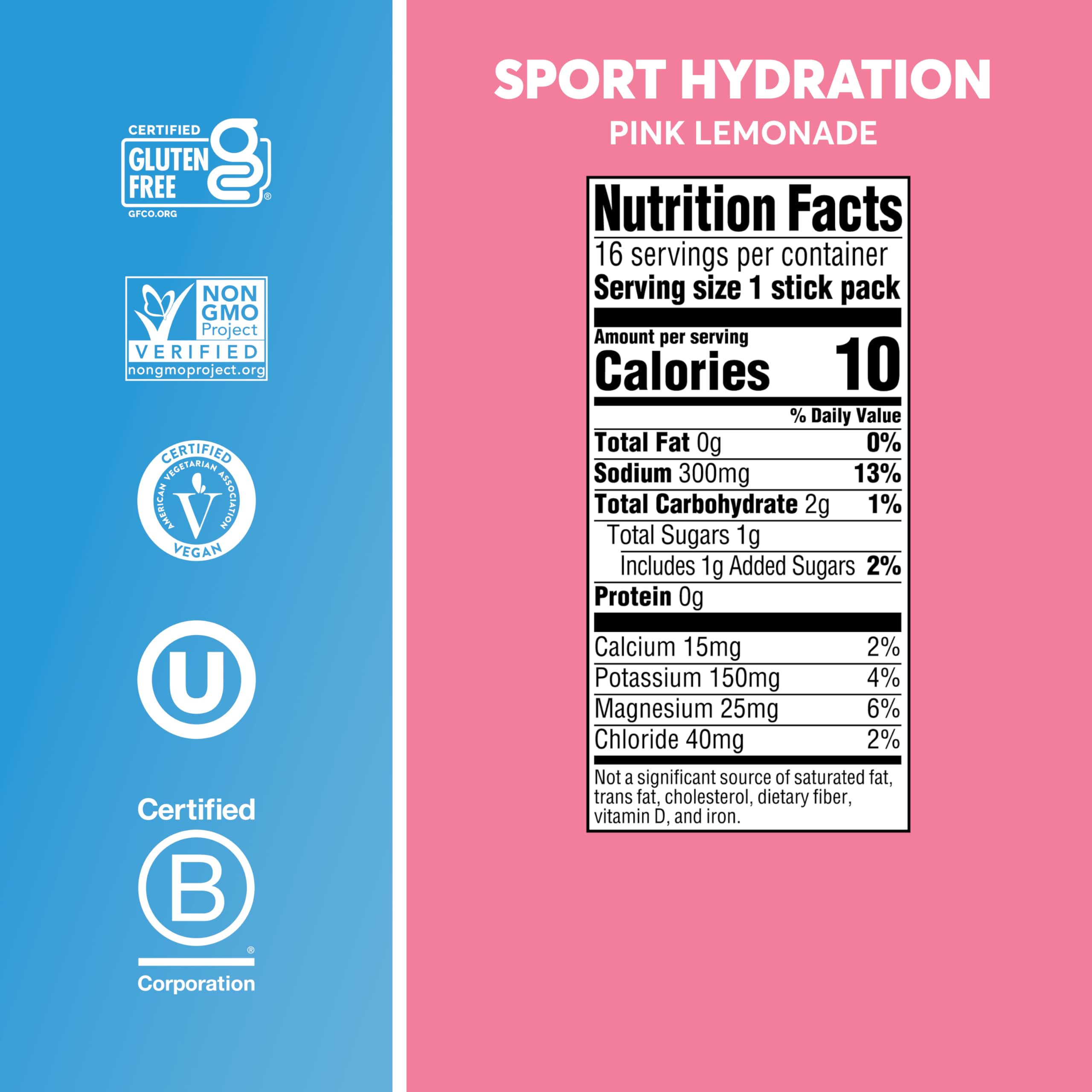 Pink Lemonade Nuun Sport single-serving stick ready to mix.
