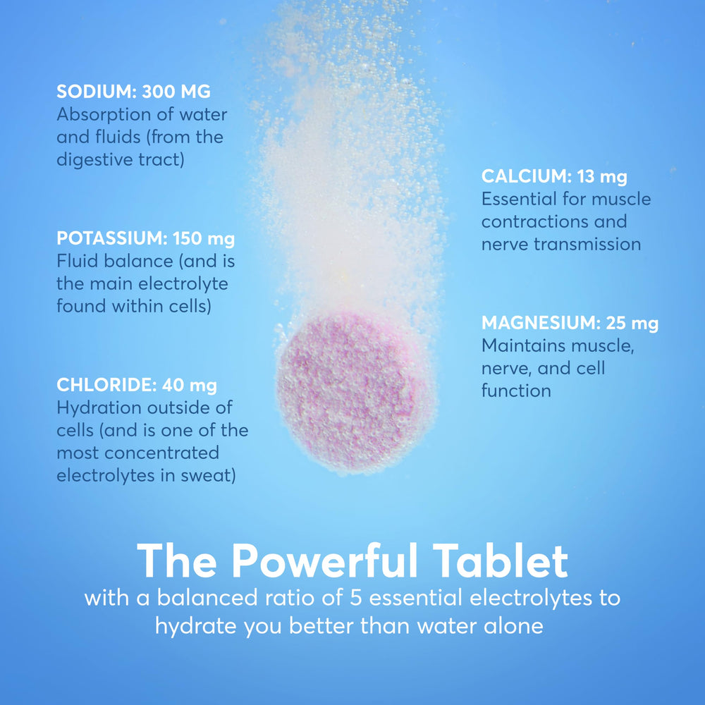 Glass of prepared Nuun Strawberry Lemonade solution highlighting refreshing flavor and fizz.
