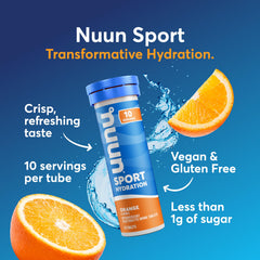 Nuun tablet dissolving in 16 oz water for a refreshing electrolyte drink.