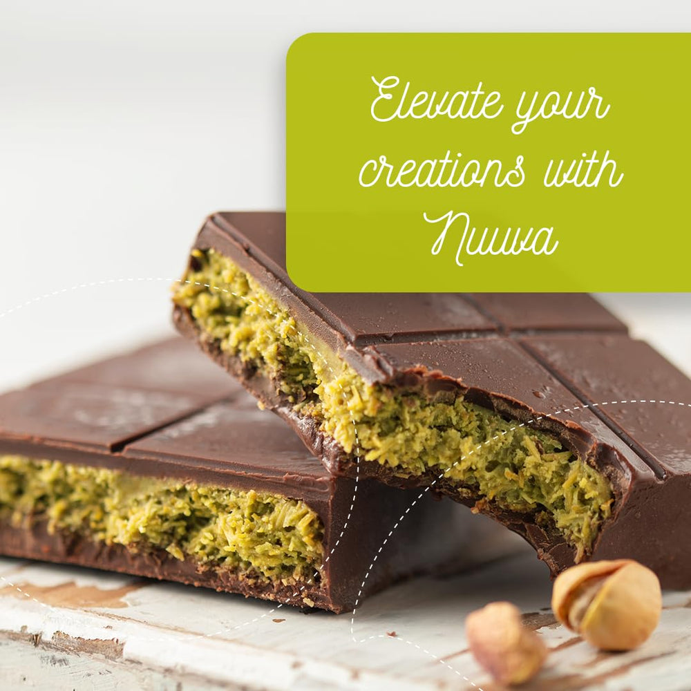 Nuuva Pistachio Spread being poured for recipes.