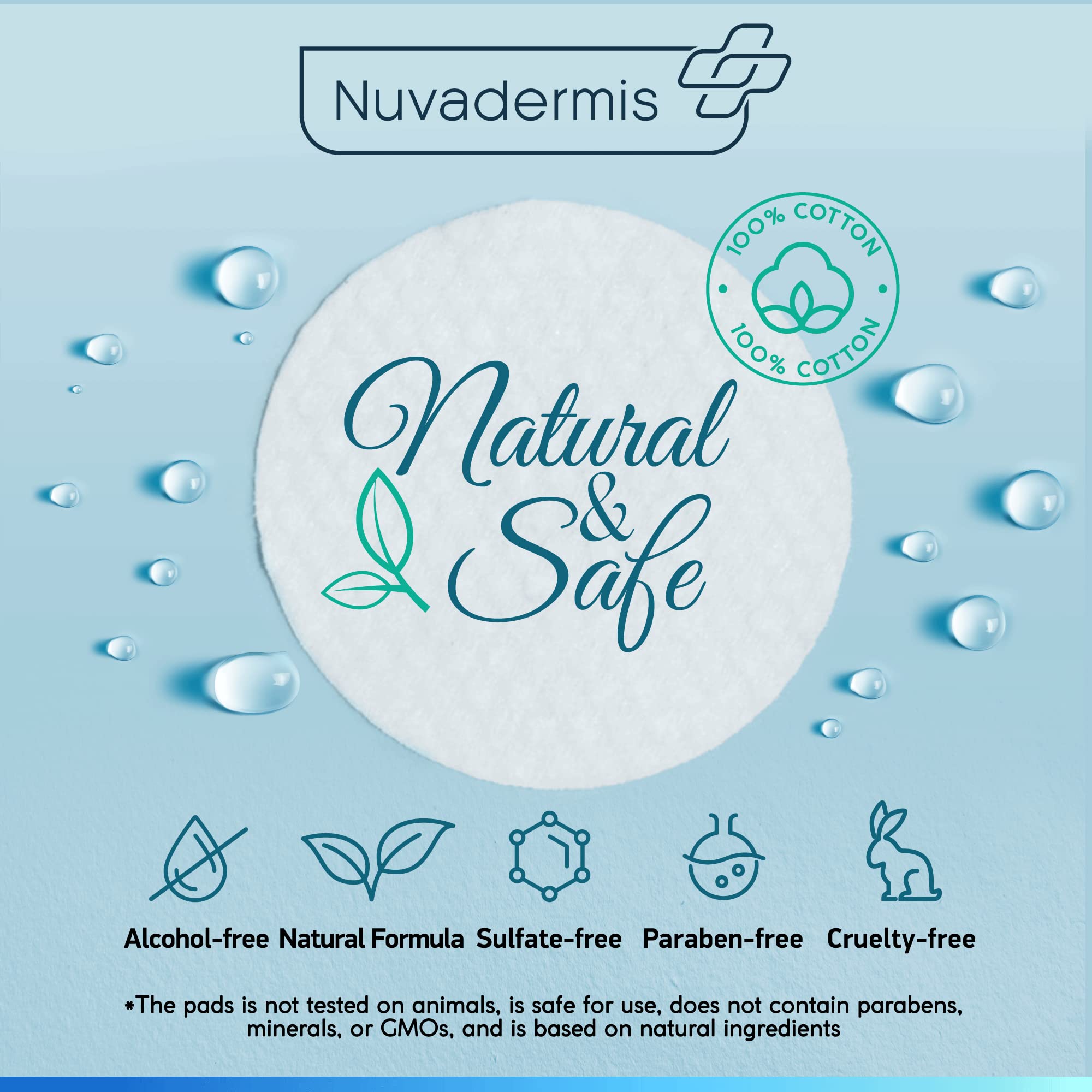 NUVADERMIS facial-use pad in action demonstrating pore cleansing benefits