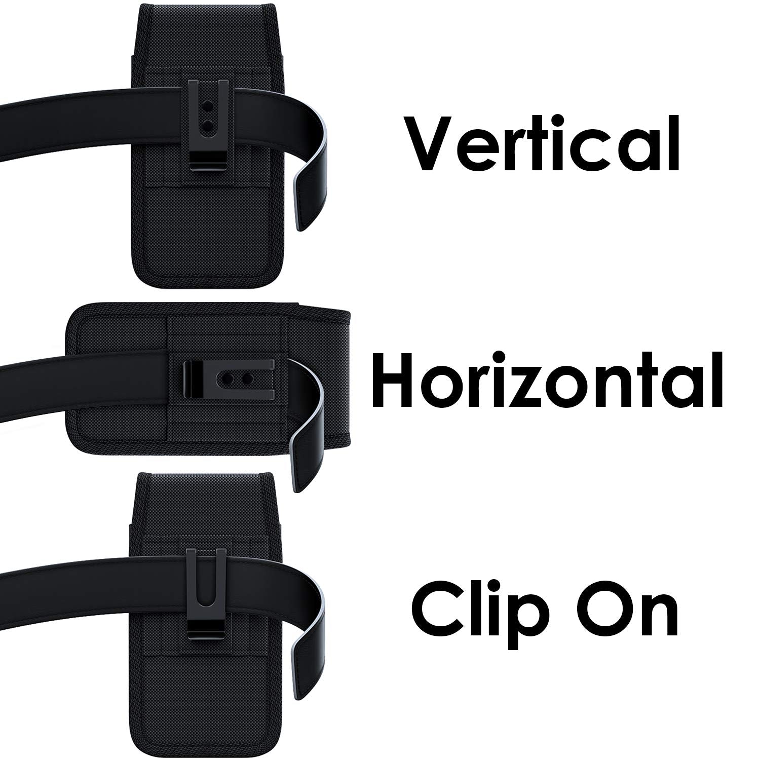 Phone fits with case inside NUVAVO holster for protection