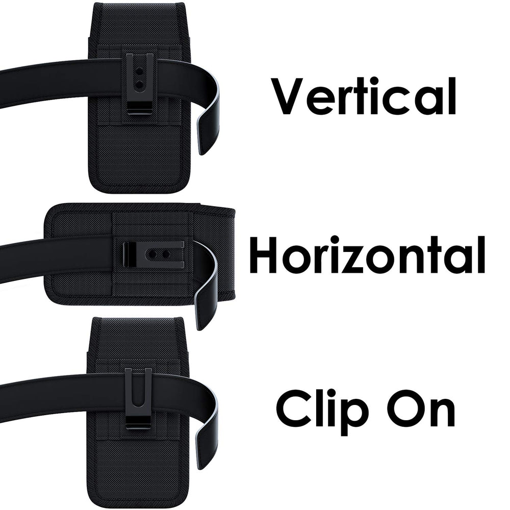 Phone fits with case inside NUVAVO holster for protection