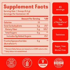 Nuven Naturals Prebiotic Fiber Powder scoop beside powder for easy daily boost