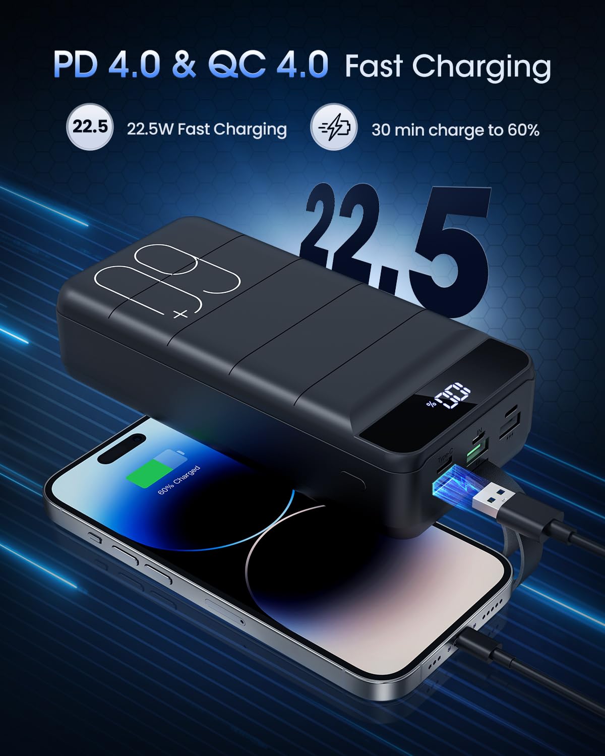 Nuxgal Power four-port USB outputs for simultaneous charging.