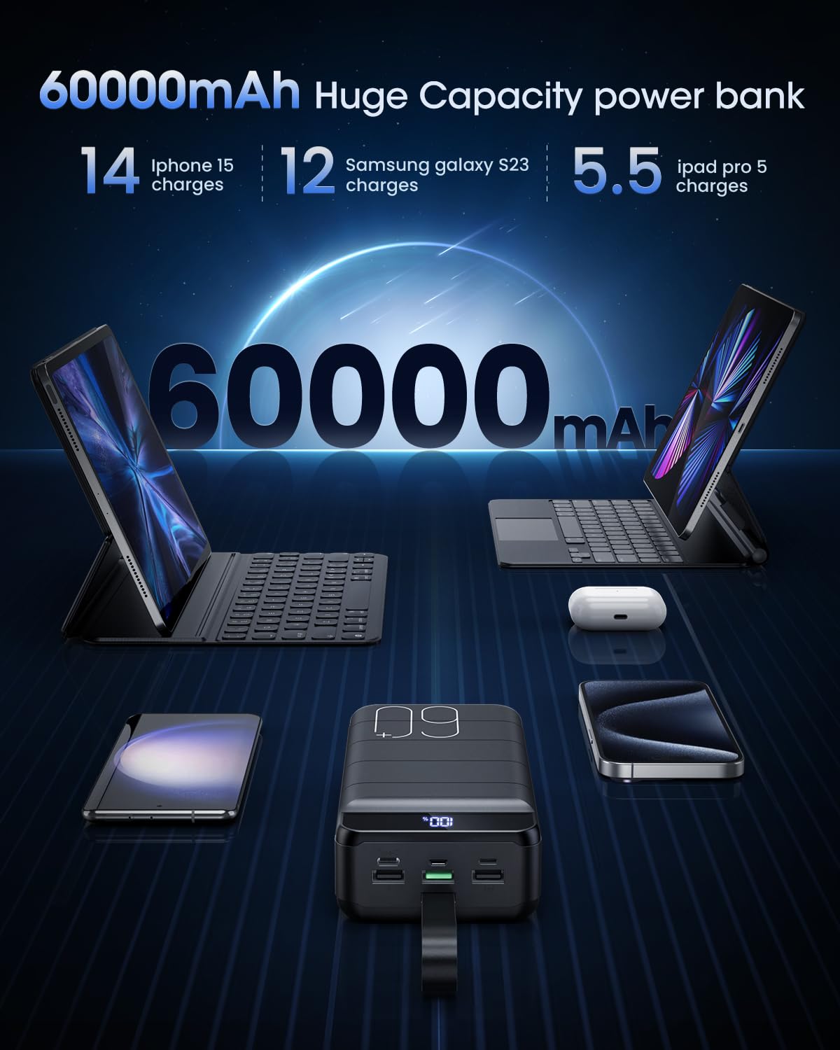Nuxgal Power USB-C port with input/output for flexible recharging and power delivery.