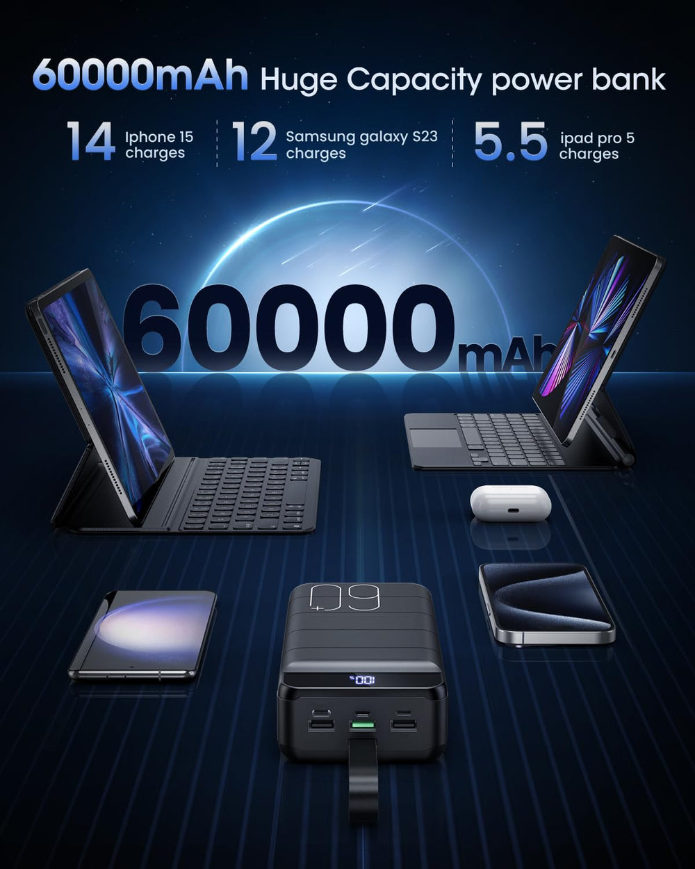 Nuxgal Power USB-C port with input/output for flexible recharging and power delivery.