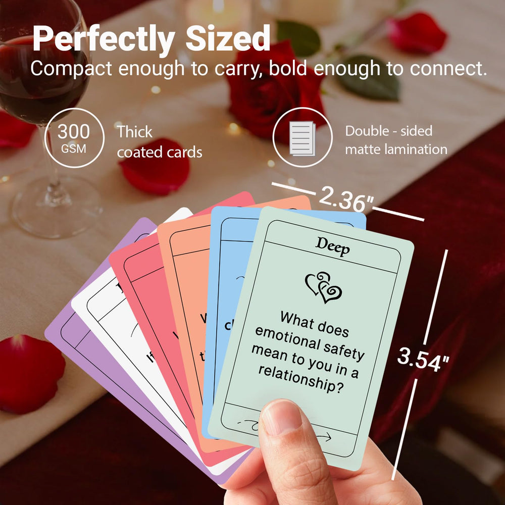 Nuyviare premium card stock with smooth edges invites tactile, intimate dialogue.