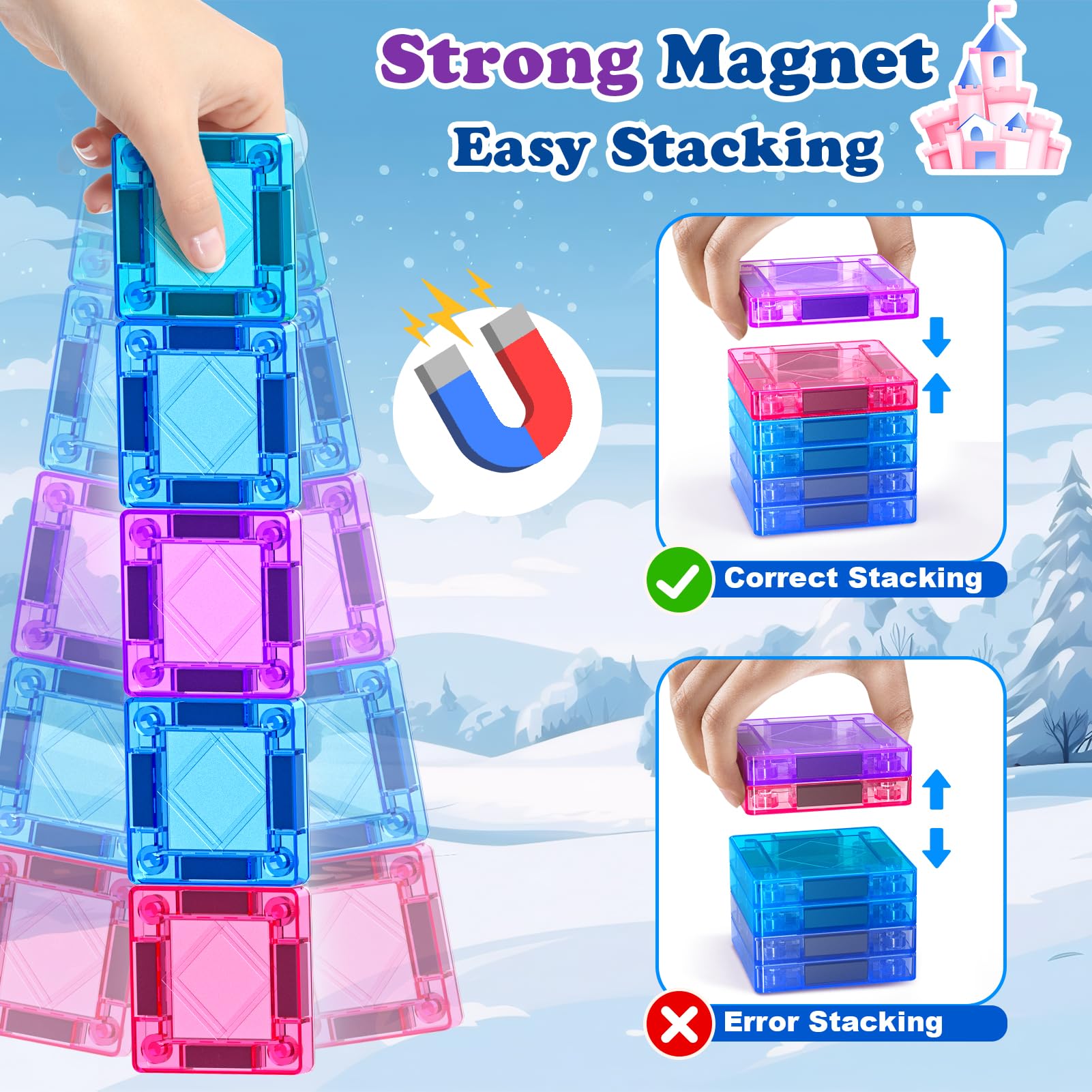 NVHH Mini Magnetic Tiles Travel Set 40PCS—compatibility with standard tiles widens play possibilities.