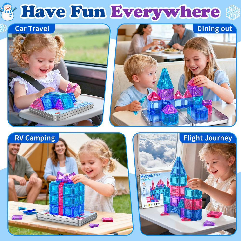 NVHH Mini Magnetic Tiles Travel Set 40PCS—ice theme to spark creative story-building.