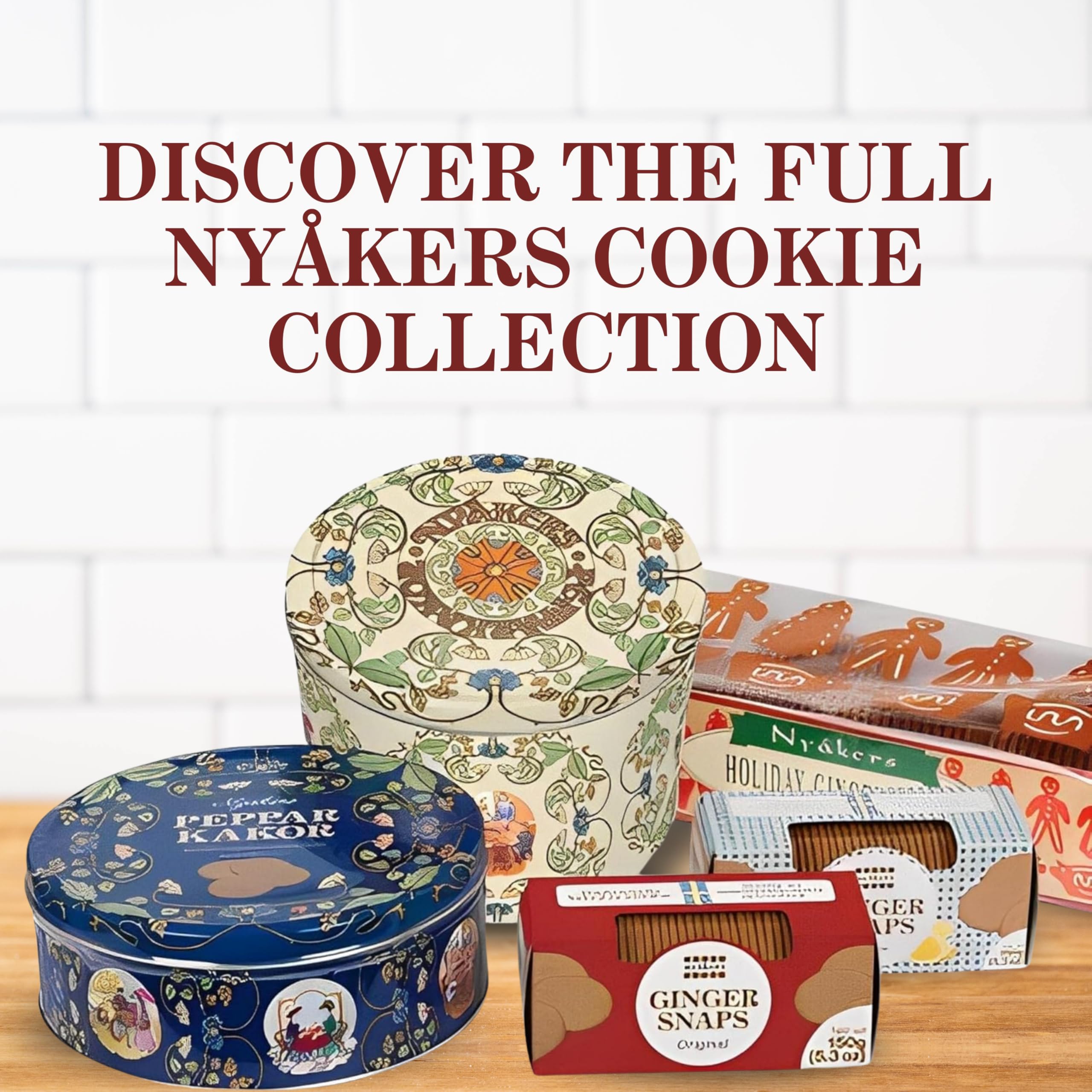 Nyakers botanical mailing tin with cookies ready for gifting.