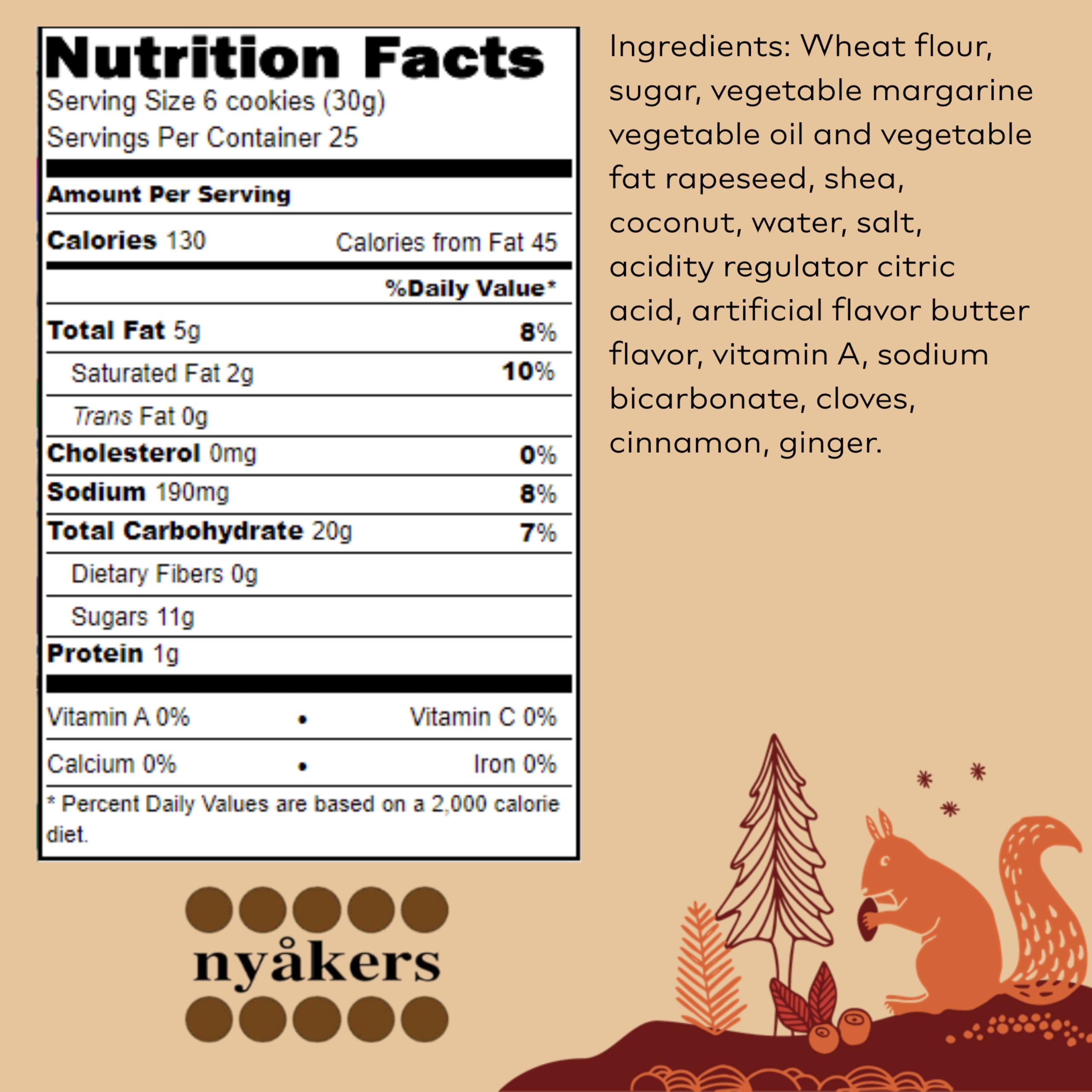 Nyakers gingersnap close-up shows ginger, clove, and cinnamon aroma.