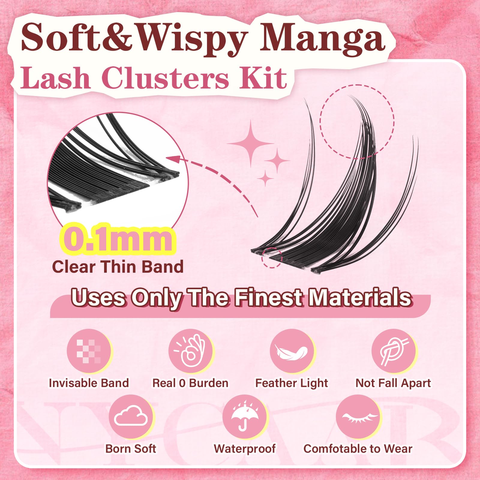 NYCAAR Fairy Lash Clusters 8-18mm lengths for customizable anime looks